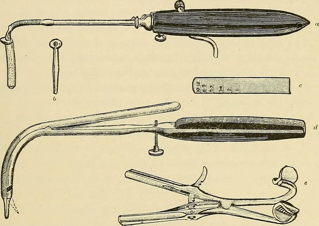An illustration from Diseases of the nose and throat / by J. Price-Brown ; ill. with 159 engravings, including 6 full-page color-plates and 9 color-cuts in the text, many of them original., 1900, leaf 375