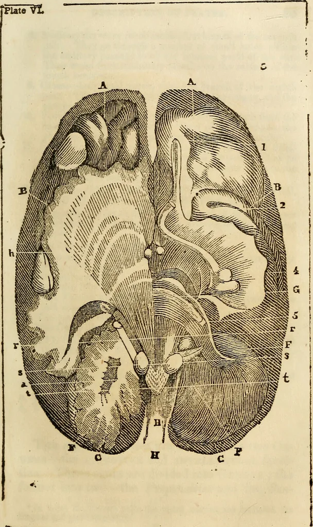 An illustration from Elements of phrenology / By George Combe. From the fifth Edinburgh improved and enlarged edition. With illustrations., 1846, leaf 83