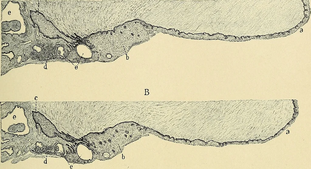 An illustration from Cancer of the uterus : its pathology, symptomatology, diagnosis, and treatment : also the pathology of diseases of the endometrium / by Thomas Stephen Cullen ; with eleven lithographic plates and over three hundred coloured and black illustrations in the text by May Brödel and Hermann Becker., 1900, leaf 227