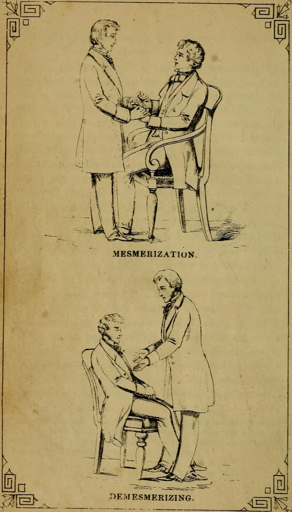 An illustration from The illustrated practical mesmerist : curative and scientific / by William Davey., 1862, leaf 100