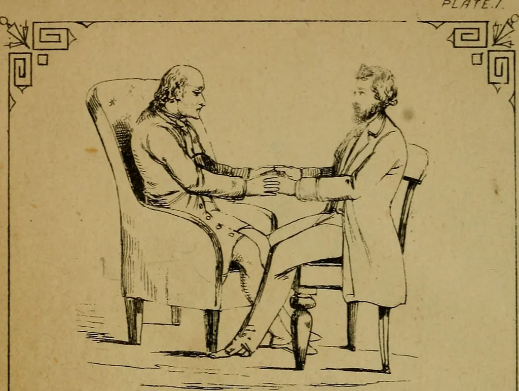 An illustration from The illustrated practical mesmerist : curative and scientific / by William Davey., 1862, leaf 112