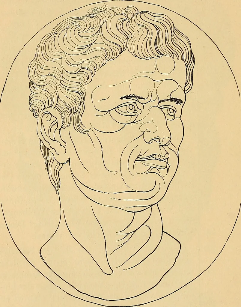 An illustration from Goethes Anteil an Lavaters Physiognomischen Fragmenten / von Eduard von der Hellen., 1888, leaf 210