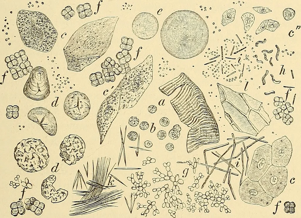 An illustration from Clinical diagnosis : the bacteriological, chemical, and microscopical evidence of disease / by Rudolf v. Jaksch ; tr. from the 3rd German ed. and enlarged by James Cagney ; with numerous illustrations (partly in colours)., 1893, leaf 173