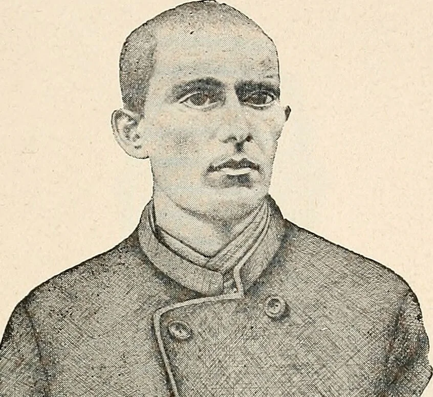 An illustration from Les criminels : ude concernant 859 condamn / par le Dr. Charles Perrier., 1900, leaf 413