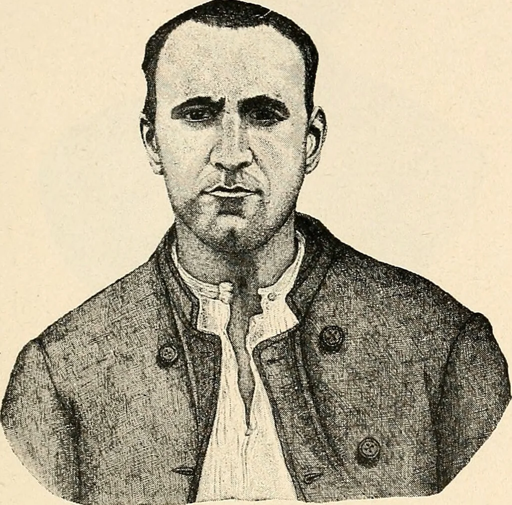 An illustration from Les criminels : ude concernant 859 condamn / par le Dr. Charles Perrier., 1900, leaf 423