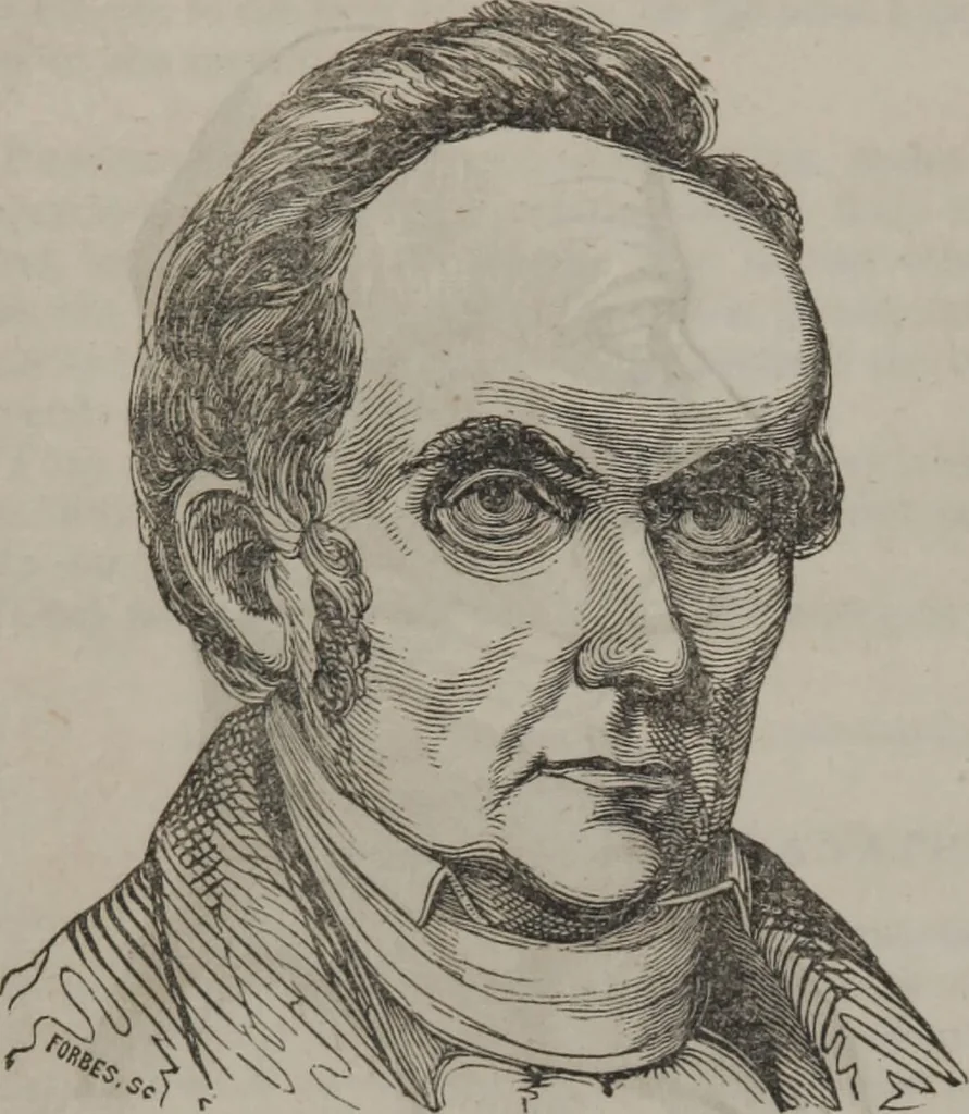An illustration from Synopsis of phrenology and physiology : comprising a condensed description of the functions of the body and mind : also, indicating the relative development of these organs as applied to the person examined : with references to Fowler's phrenology, also, the additional improvements and discoveries made by the aid of magnetism and neurology / by L.N. Fowler., 1846, leaf 24