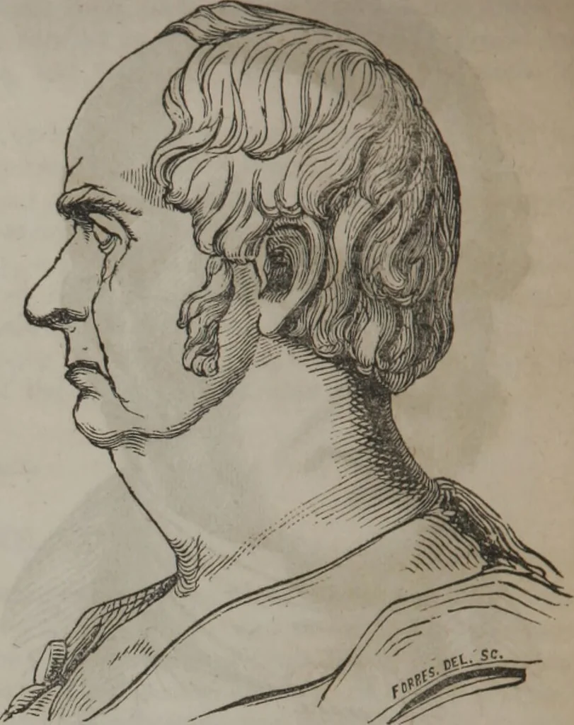 An illustration from Synopsis of phrenology and physiology : comprising a condensed description of the functions of the body and mind : also, indicating the relative development of these organs as applied to the person examined : with references to Fowler's phrenology, also, the additional improvements and discoveries made by the aid of magnetism and neurology / by L.N. Fowler., 1846, leaf 24