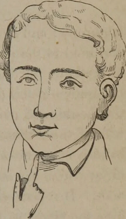 An illustration from Outlines of a new system of physiognomy : illustrated by numerous engravings indicating the location of the signs of the different mental faculties / by J.W. Redfield., 1849, leaf 23