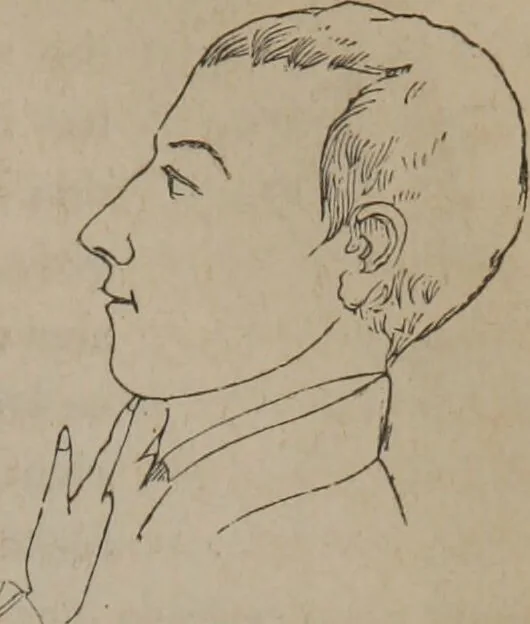 An illustration from Outlines of a new system of physiognomy : illustrated by numerous engravings indicating the location of the signs of the different mental faculties / by J.W. Redfield., 1849, leaf 31