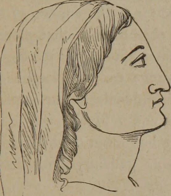 An illustration from Outlines of a new system of physiognomy : illustrated by numerous engravings indicating the location of the signs of the different mental faculties / by J.W. Redfield., 1849, leaf 33
