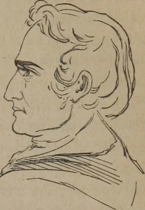 An illustration from Outlines of a new system of physiognomy : illustrated by numerous engravings indicating the location of the signs of the different mental faculties / by J.W. Redfield., 1849, leaf 57