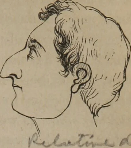 An illustration from Outlines of a new system of physiognomy : illustrated by numerous engravings indicating the location of the signs of the different mental faculties / by J.W. Redfield., 1849, leaf 9
