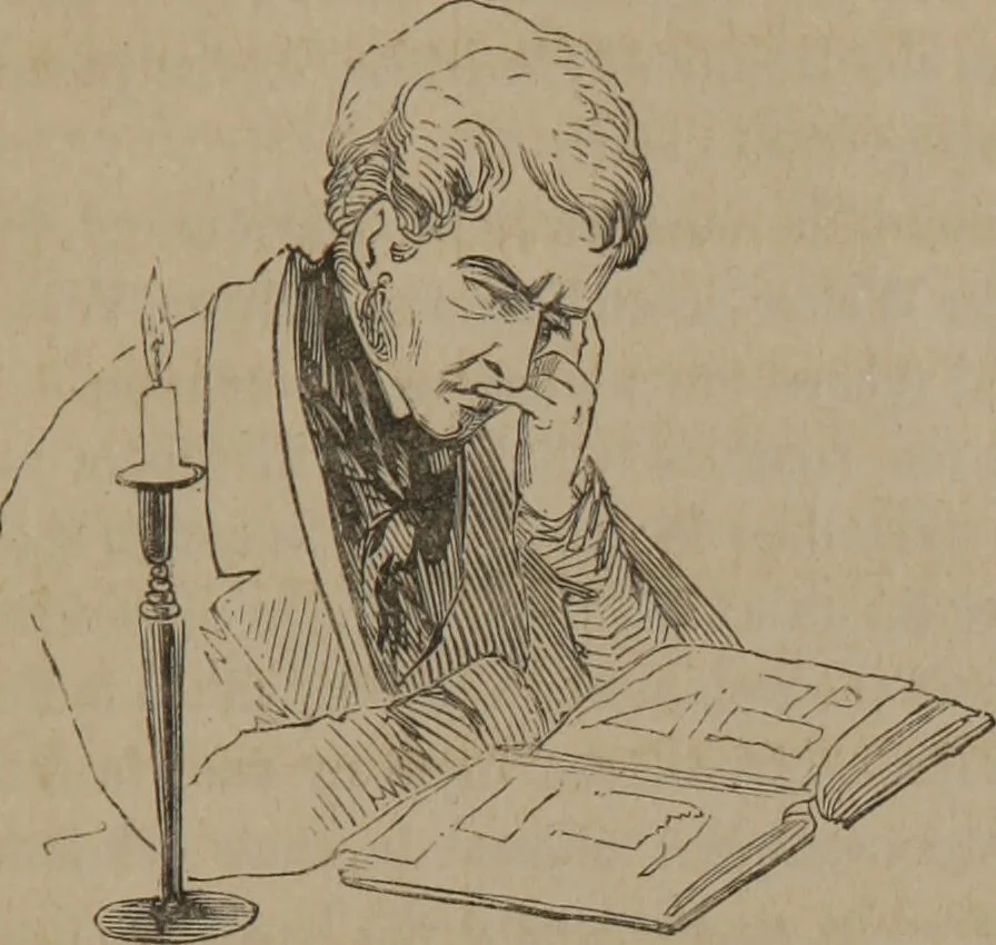 An illustration from Outlines of a new system of physiognomy : illustrated by numerous engravings indicating the location of the signs of the different mental faculties / by J.W. Redfield., 1849, leaf 93