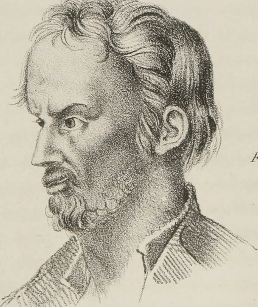 An illustration from Phrenology, in connexion with the study of physiognomy : illustration of characters / by J.G. Spurzheim., 1833, leaf 395