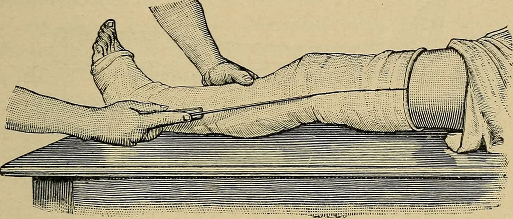 An illustration from Atlas and epitome of traumatic fractures and dislocations / by H. Helferich ; auth. tr. from the German, ed. by Joseph C. Bloodgood., 1902, leaf 91