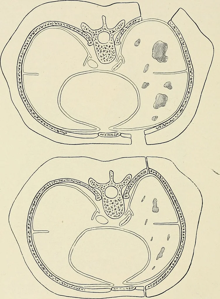 An illustration from Surgery of the lung / by C. Garrè and H. Quincke., 1913, leaf 184