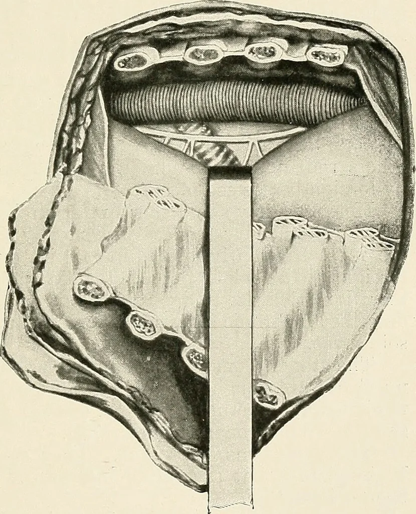 An illustration from Surgery of the lung / by C. Garrè and H. Quincke., 1913, leaf 247