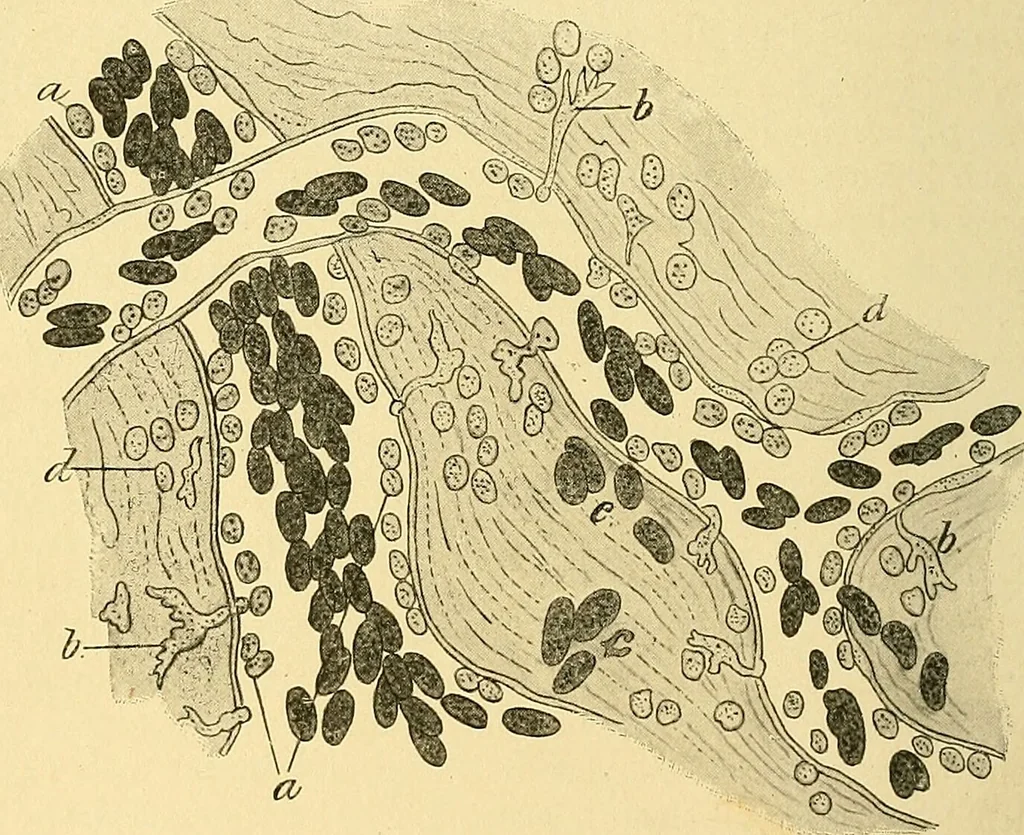 An illustration from A text-book of pathology for students of medicine / by J. George Adami and John McCrae ; illustrated with 304 engravings and 11 colored plates., 1912, leaf 130