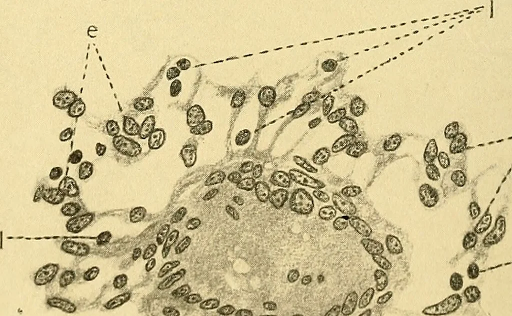 An illustration from A text-book of pathology for students of medicine / by J. George Adami and John McCrae ; illustrated with 304 engravings and 11 colored plates., 1912, leaf 152