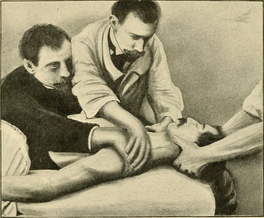 An illustration from The principles and practice of modern surgery / by Roswell Park ... with 722 engravings and 60 full-page plates in colors and monochrome., 1907, leaf 727