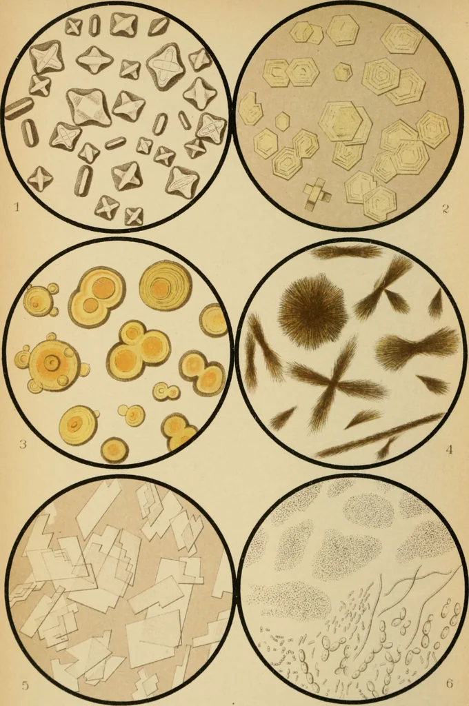 An illustration from Atlas of methods of clinical investigation : with an epitome of clinical diagnosis and of special pathology and treatment of internal diseases / By Dr. Christfried Jakob ... Authorized translation from the German. Ed. by Augustus A. Eshner ... With 182 colored illustrations upon 68 plates, and 64 illustrations in the text., 1898, leaf 64
