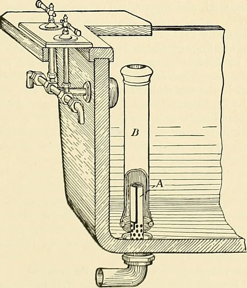 An illustration from A manual of practical hygiene for students, physicians, and health officers / By Charles Harrington., 1914, leaf 595
