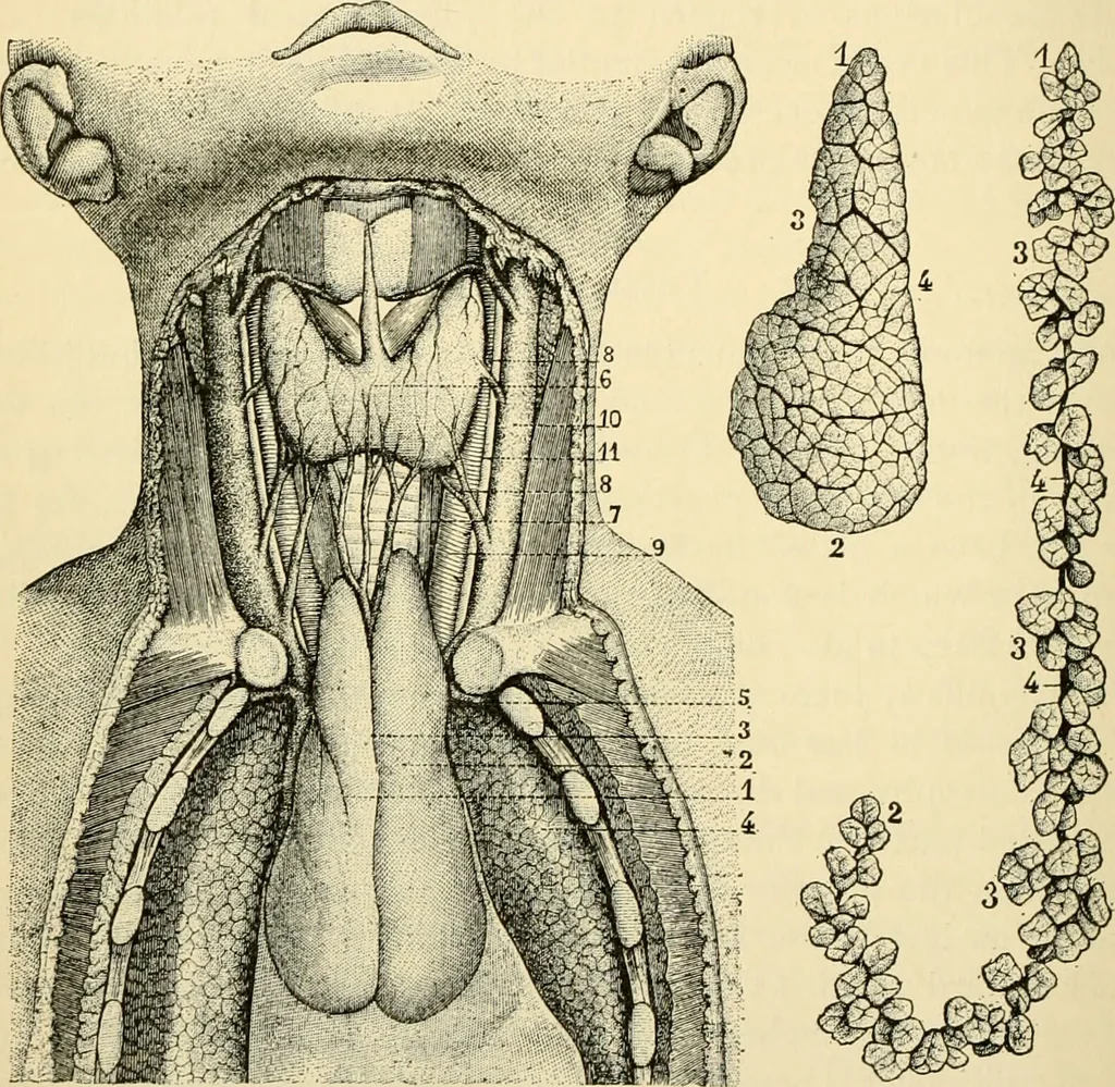 An illustration from Handbook of physiology : for students and practitioners of medicine / by Austin Flint ... with two hundred and forty-seven illustrations in the text--including four in colors--and an atlas of sixteen color-plates, including forty-eight original figures taken from actual stained microscopical preparation., 1905, leaf 424