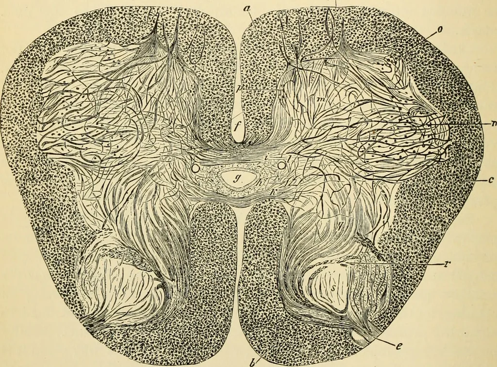An illustration from Handbook of physiology : for students and practitioners of medicine / by Austin Flint ... with two hundred and forty-seven illustrations in the text--including four in colors--and an atlas of sixteen color-plates, including forty-eight original figures taken from actual stained microscopical preparation., 1905, leaf 586