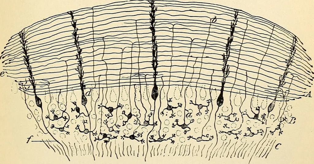 An illustration from Handbook of physiology : for students and practitioners of medicine / by Austin Flint ... with two hundred and forty-seven illustrations in the text--including four in colors--and an atlas of sixteen color-plates, including forty-eight original figures taken from actual stained microscopical preparation., 1905, leaf 633