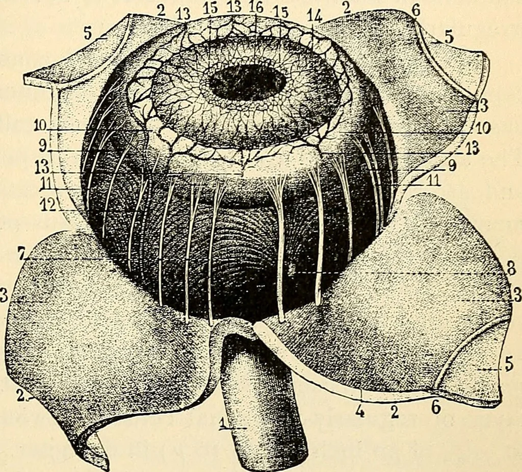 An illustration from Handbook of physiology : for students and practitioners of medicine / by Austin Flint ... with two hundred and forty-seven illustrations in the text--including four in colors--and an atlas of sixteen color-plates, including forty-eight original figures taken from actual stained microscopical preparation., 1905, leaf 689