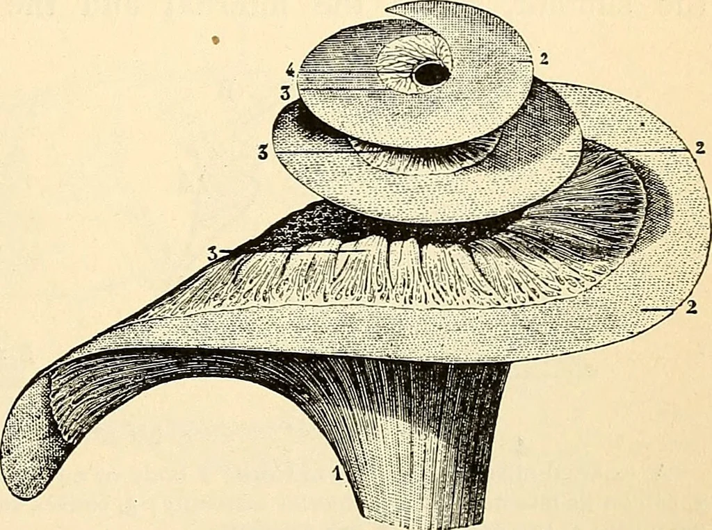 An illustration from Handbook of physiology : for students and practitioners of medicine / by Austin Flint ... with two hundred and forty-seven illustrations in the text--including four in colors--and an atlas of sixteen color-plates, including forty-eight original figures taken from actual stained microscopical preparation., 1905, leaf 785