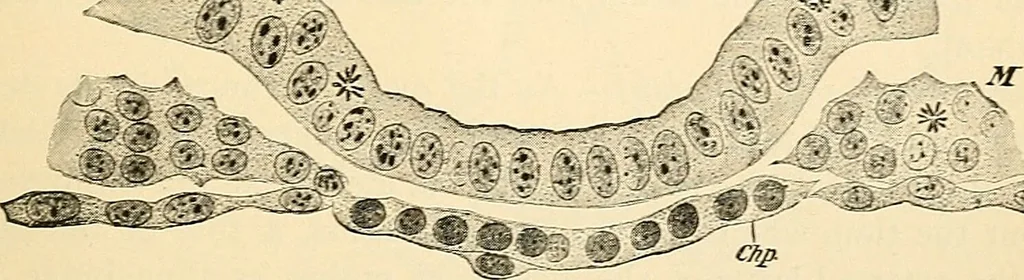 An illustration from Handbook of physiology : for students and practitioners of medicine / by Austin Flint ... with two hundred and forty-seven illustrations in the text--including four in colors--and an atlas of sixteen color-plates, including forty-eight original figures taken from actual stained microscopical preparation., 1905, leaf 839
