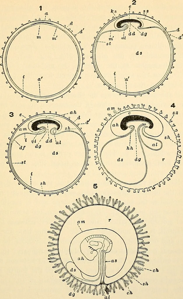 An illustration from Handbook of physiology : for students and practitioners of medicine / by Austin Flint ... with two hundred and forty-seven illustrations in the text--including four in colors--and an atlas of sixteen color-plates, including forty-eight original figures taken from actual stained microscopical preparation., 1905, leaf 841