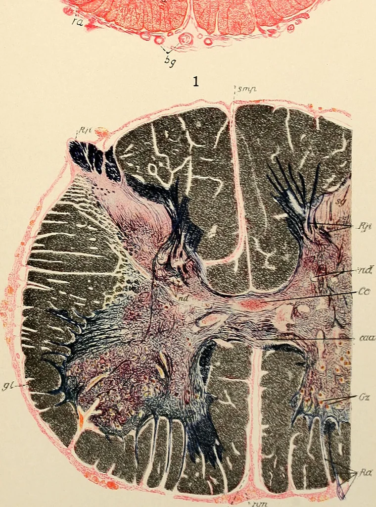 An illustration from Handbook of physiology : for students and practitioners of medicine / by Austin Flint ... with two hundred and forty-seven illustrations in the text--including four in colors--and an atlas of sixteen color-plates, including forty-eight original figures taken from actual stained microscopical preparation., 1905, leaf 953