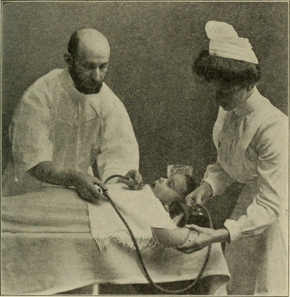 An illustration from Diseases of infancy and childhood, their dietetic, hygienic, and medical treatment : a text-book designed for practitioners and students in medicine / By Louis Fischer., 1910, leaf 363
