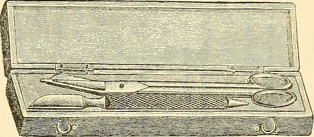 An illustration from Surgical technic; a text-book on operative surgery / by Fr. von Esmarch ... and E. Kowalzig ... translated by Professor Ludwig H. Grau ... and Willam N. Sullivan ... edited by Nicholas Senn ... With fourteen hundred and ninety-seven illustrations and fifteen colored plates., 1901, leaf 163