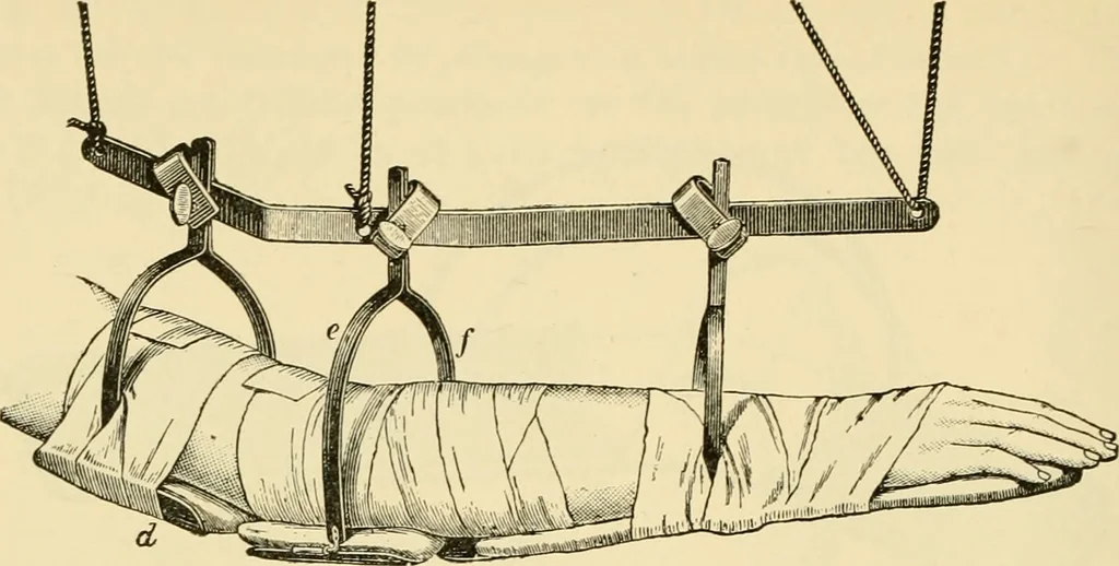 An illustration from Surgical technic; a text-book on operative surgery / by Fr. von Esmarch ... and E. Kowalzig ... translated by Professor Ludwig H. Grau ... and Willam N. Sullivan ... edited by Nicholas Senn ... With fourteen hundred and ninety-seven illustrations and fifteen colored plates., 1901, leaf 182
