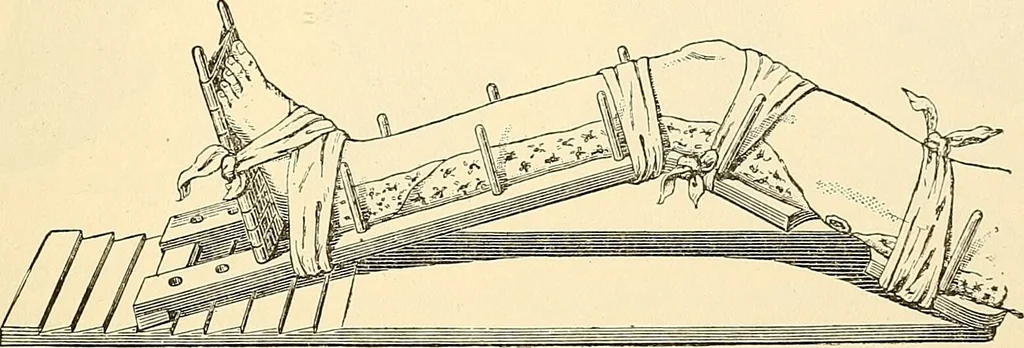 An illustration from Surgical technic; a text-book on operative surgery / by Fr. von Esmarch ... and E. Kowalzig ... translated by Professor Ludwig H. Grau ... and Willam N. Sullivan ... edited by Nicholas Senn ... With fourteen hundred and ninety-seven illustrations and fifteen colored plates., 1901, leaf 185
