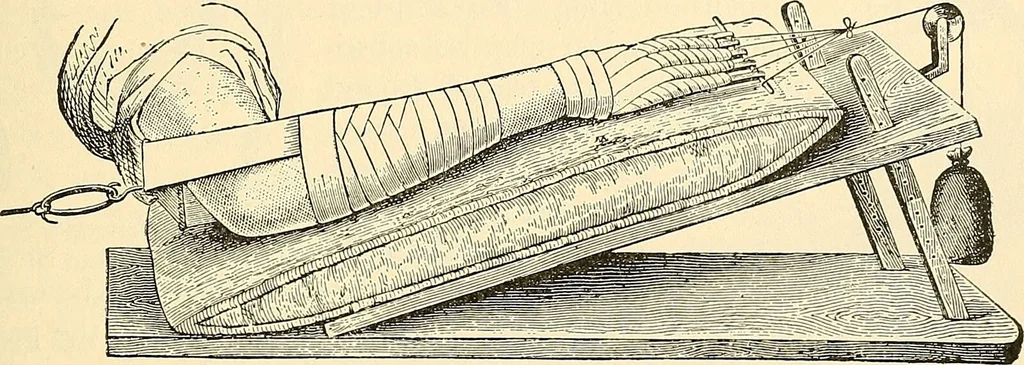 An illustration from Surgical technic; a text-book on operative surgery / by Fr. von Esmarch ... and E. Kowalzig ... translated by Professor Ludwig H. Grau ... and Willam N. Sullivan ... edited by Nicholas Senn ... With fourteen hundred and ninety-seven illustrations and fifteen colored plates., 1901, leaf 195