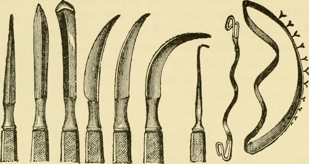 An illustration from Surgical technic; a text-book on operative surgery / by Fr. von Esmarch ... and E. Kowalzig ... translated by Professor Ludwig H. Grau ... and Willam N. Sullivan ... edited by Nicholas Senn ... With fourteen hundred and ninety-seven illustrations and fifteen colored plates., 1901, leaf 628
