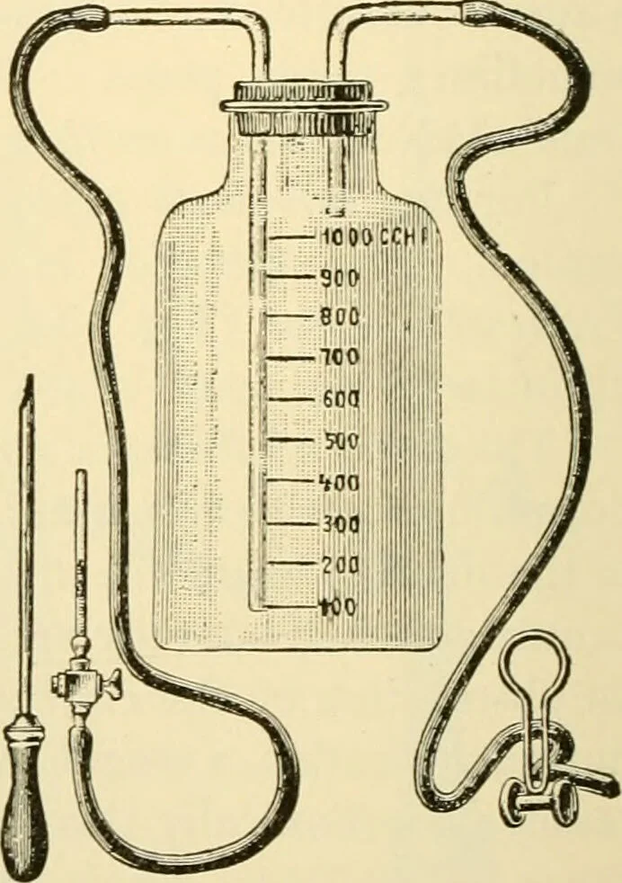 An illustration from Surgical technic; a text-book on operative surgery / by Fr. von Esmarch ... and E. Kowalzig ... translated by Professor Ludwig H. Grau ... and Willam N. Sullivan ... edited by Nicholas Senn ... With fourteen hundred and ninety-seven illustrations and fifteen colored plates., 1901, leaf 736