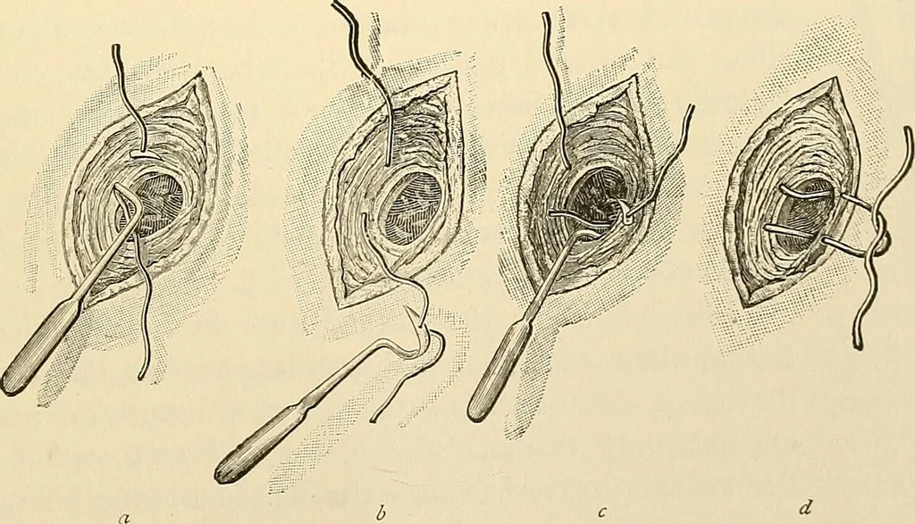 An illustration from Surgical technic; a text-book on operative surgery / by Fr. von Esmarch ... and E. Kowalzig ... translated by Professor Ludwig H. Grau ... and Willam N. Sullivan ... edited by Nicholas Senn ... With fourteen hundred and ninety-seven illustrations and fifteen colored plates., 1901, leaf 801
