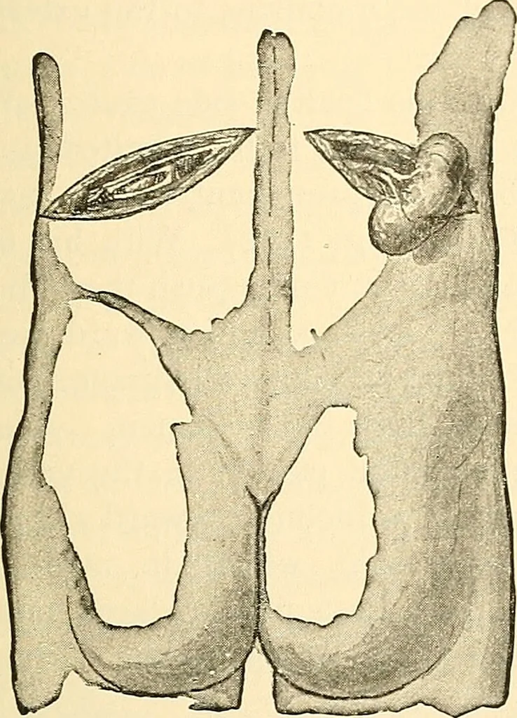 An illustration from Surgical technic; a text-book on operative surgery / by Fr. von Esmarch ... and E. Kowalzig ... translated by Professor Ludwig H. Grau ... and Willam N. Sullivan ... edited by Nicholas Senn ... With fourteen hundred and ninety-seven illustrations and fifteen colored plates., 1901, leaf 817