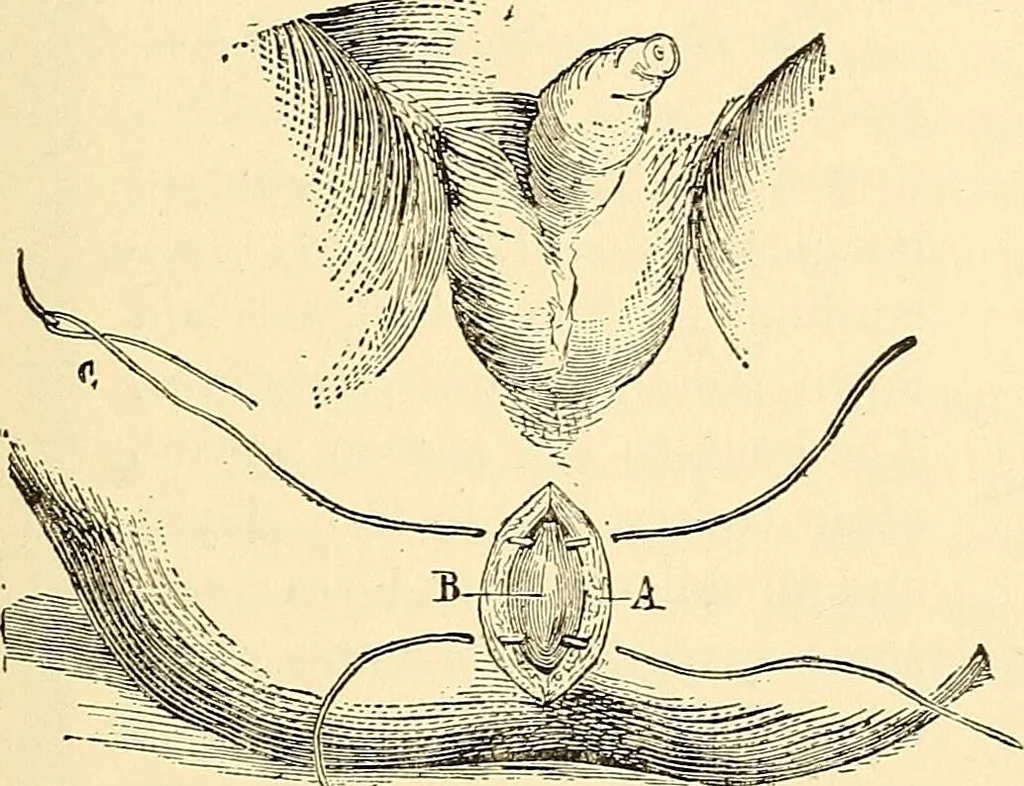 An illustration from Surgical technic; a text-book on operative surgery / by Fr. von Esmarch ... and E. Kowalzig ... translated by Professor Ludwig H. Grau ... and Willam N. Sullivan ... edited by Nicholas Senn ... With fourteen hundred and ninety-seven illustrations and fifteen colored plates., 1901, leaf 883