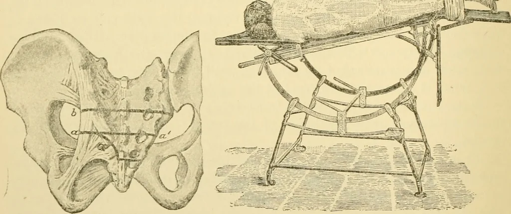 An illustration from Surgical technic; a text-book on operative surgery / by Fr. von Esmarch ... and E. Kowalzig ... translated by Professor Ludwig H. Grau ... and Willam N. Sullivan ... edited by Nicholas Senn ... With fourteen hundred and ninety-seven illustrations and fifteen colored plates., 1901, leaf 896
