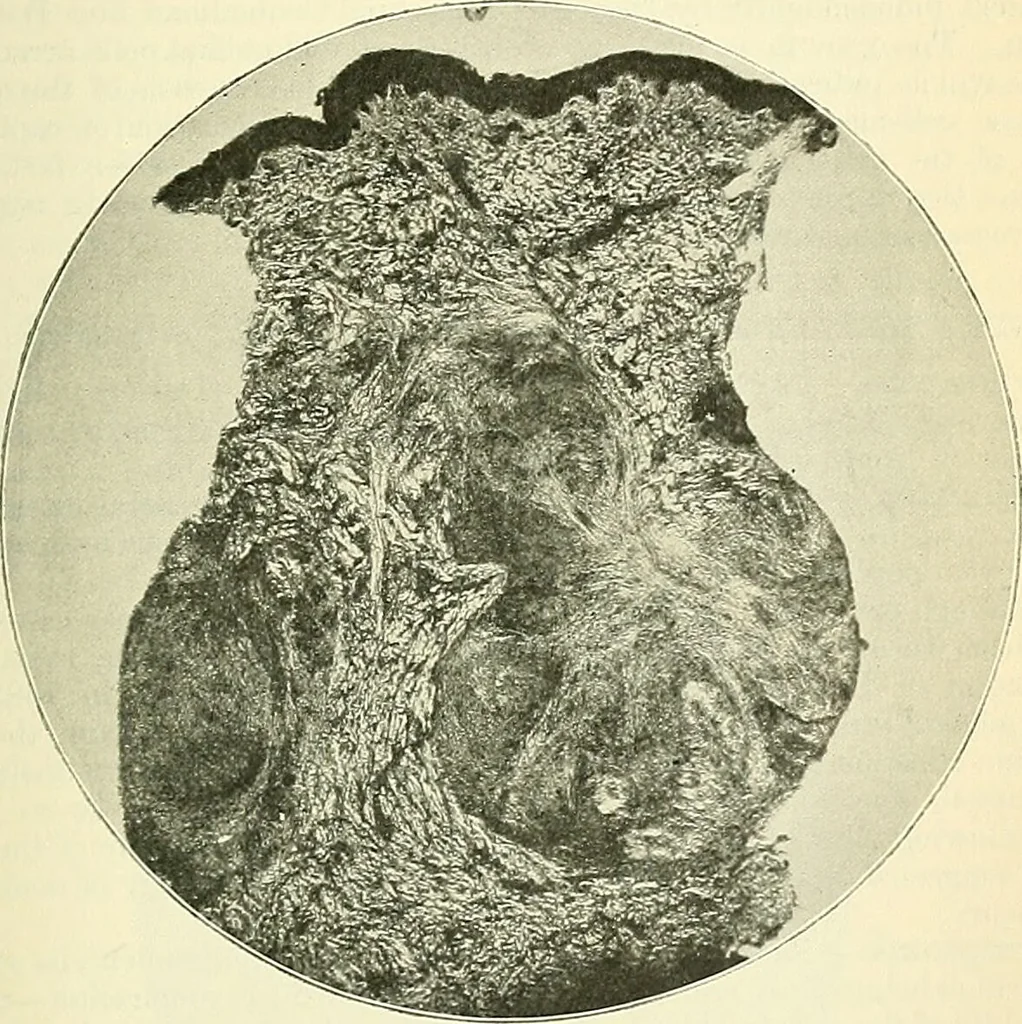 An illustration from An American text-book of genito-urinary diseases, syphilis and diseases of the skin / Ed. by L. Bolton Bangs ... and W. A. Hardaway ... Illustrated with 300 engravings and 20 full-page colored plates., 1898, leaf 1041