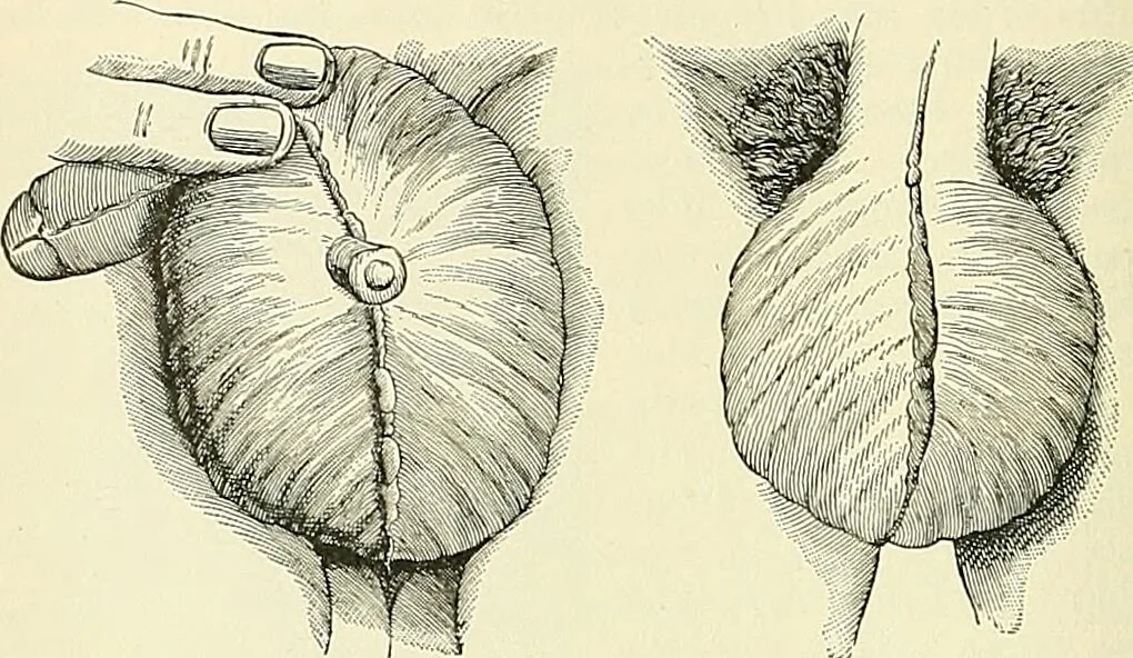 An illustration from An American text-book of genito-urinary diseases, syphilis and diseases of the skin / Ed. by L. Bolton Bangs ... and W. A. Hardaway ... Illustrated with 300 engravings and 20 full-page colored plates., 1898, leaf 226
