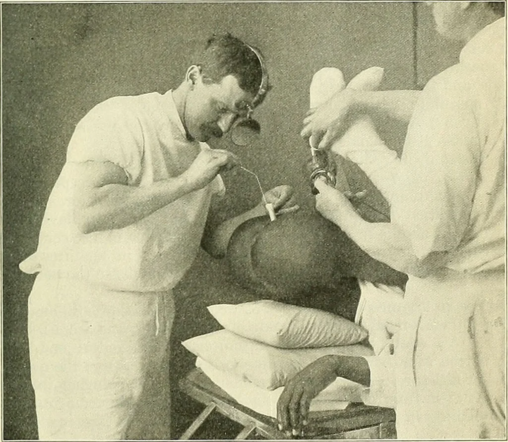An illustration from An American text-book of genito-urinary diseases, syphilis and diseases of the skin / Ed. by L. Bolton Bangs ... and W. A. Hardaway ... Illustrated with 300 engravings and 20 full-page colored plates., 1898, leaf 503