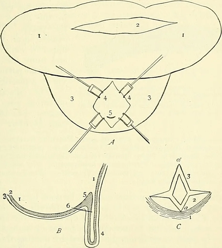 An illustration from An American text-book of genito-urinary diseases, syphilis and diseases of the skin / Ed. by L. Bolton Bangs ... and W. A. Hardaway ... Illustrated with 300 engravings and 20 full-page colored plates., 1898, leaf 525