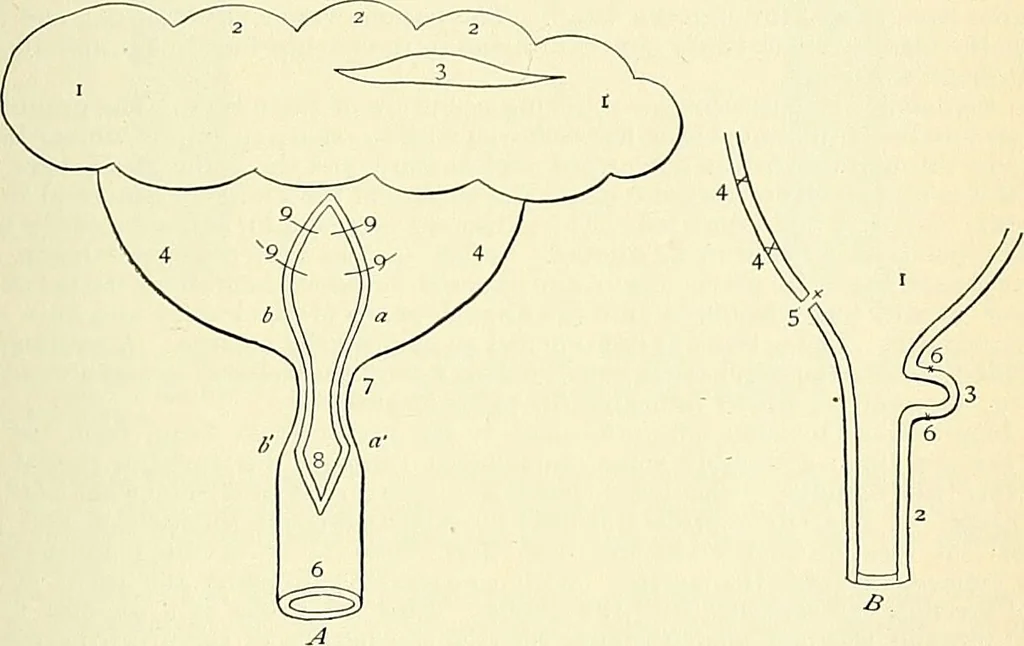 An illustration from An American text-book of genito-urinary diseases, syphilis and diseases of the skin / Ed. by L. Bolton Bangs ... and W. A. Hardaway ... Illustrated with 300 engravings and 20 full-page colored plates., 1898, leaf 529